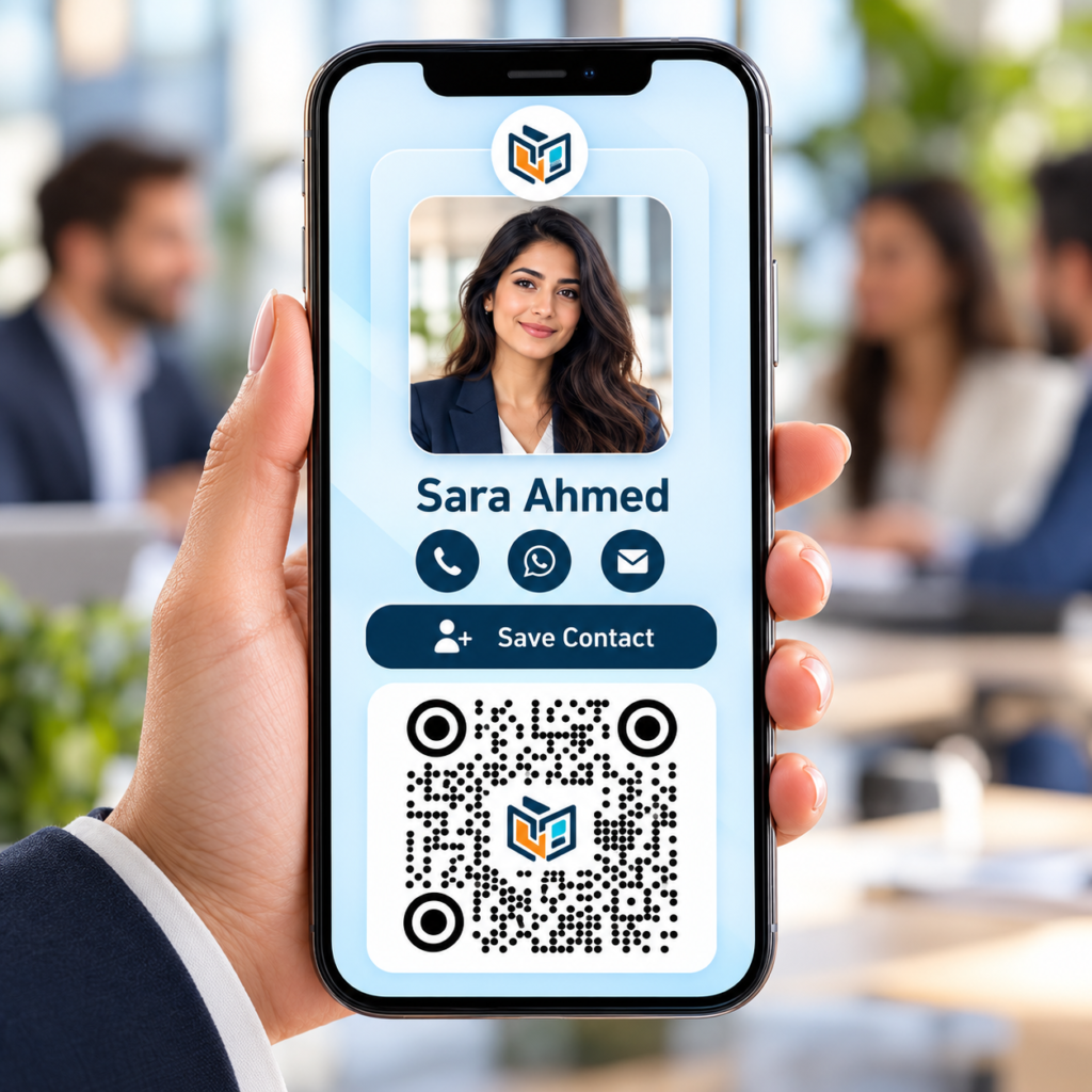 Sharing an interactive digital business card on a smartphone